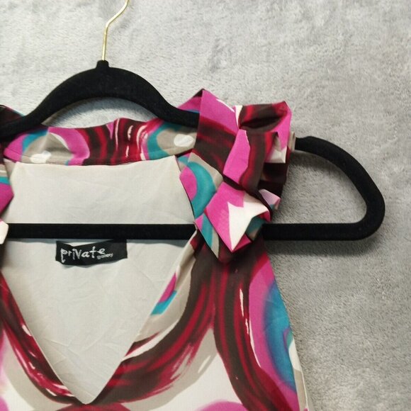 PRIVATE GALLERY Dress Size M(8-10) Women Sleeveless V-neck Chiffon Knit lining - Picture 7 of 14